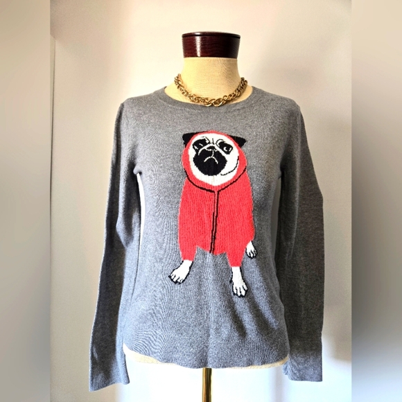 BANANA REPUBLIC Factory Grey Lightweight Pug Sweater. Size XS - Picture 1 of 10